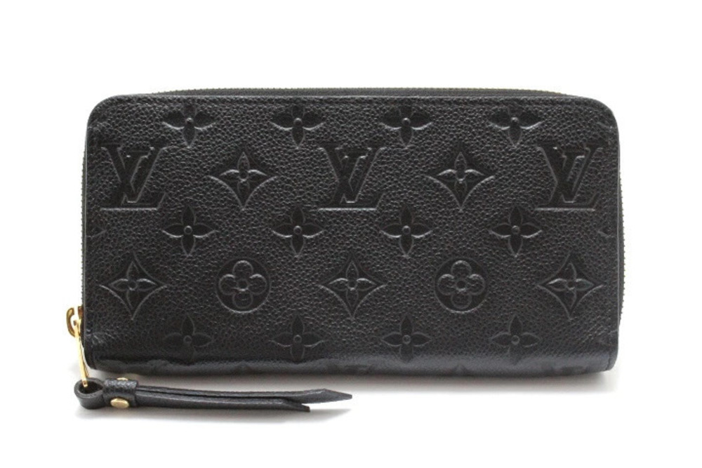 LOUIS VUITTON Zippy Wallet Round Zipper Long Monogram Empreinte Noir Black